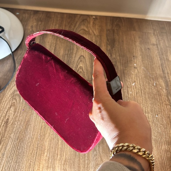 Prada pochette vintage velvet red / raspberry - Picture 7 of 15